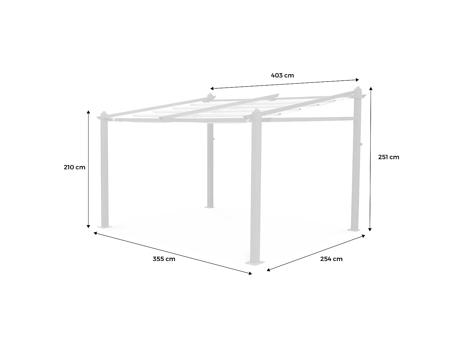 Techo de repuesto para pérgola 3x4m, Gris