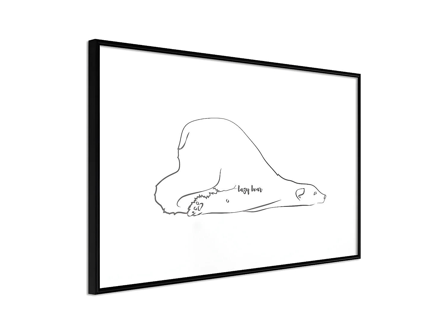 Affiche Murale Encadrée "Resting Polar Bear" 30 x 20 cm Noir
