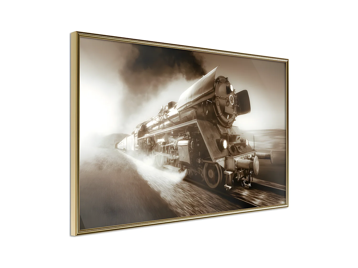 Affiche Murale Encadrée "Steam and Steel" 45 x 30 cm Or