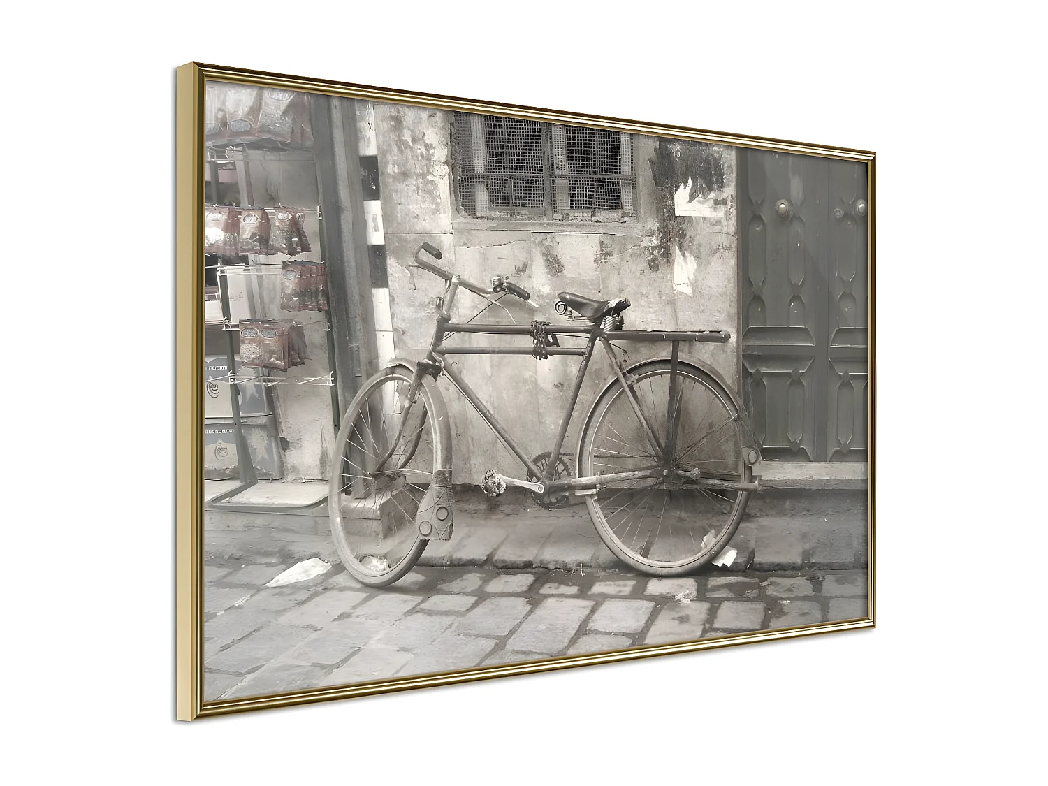 Affiche Murale Encadrée "Old Bicycle" 45 x 30 cm Or
