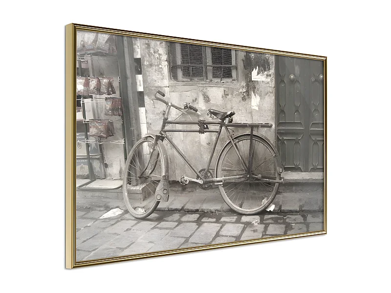 Affiche Murale Encadrée "Old Bicycle" 45 x 30 cm Or