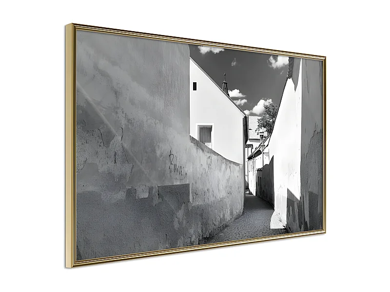 Affiche Murale Encadrée "Sunny Day in the Town" 90 x 60 cm Or