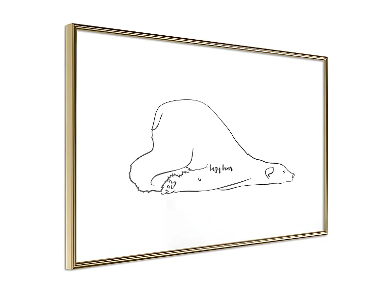 Affiche Murale Encadrée "Resting Polar Bear" 90 x 60 cm Or