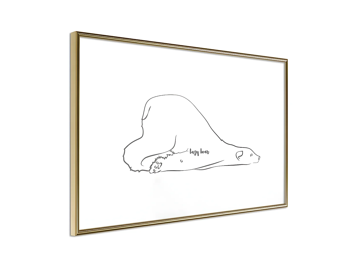 Affiche Murale Encadrée "Resting Polar Bear" 90 x 60 cm Or