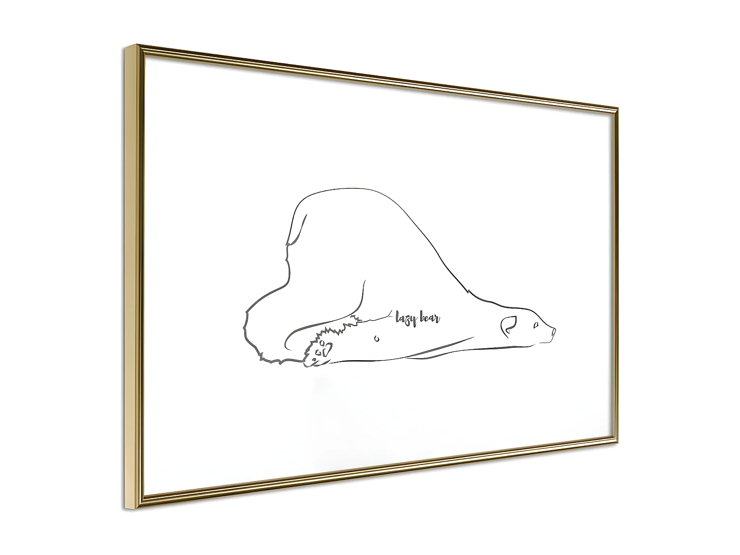 Affiche Murale Encadrée "Resting Polar Bear" 90 x 60 cm Or