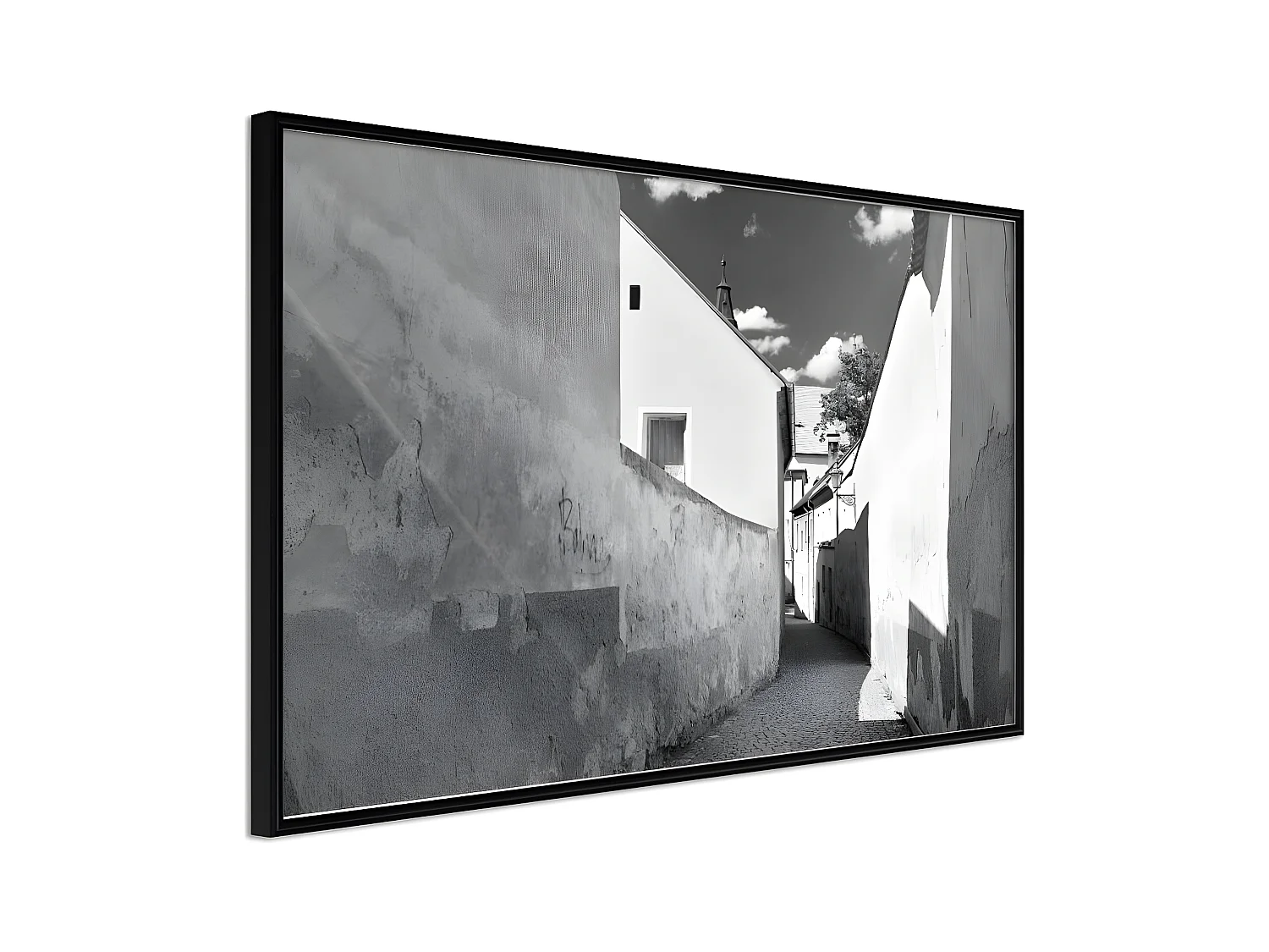 Affiche Murale Encadrée "Sunny Day in the Town" 60 x 40 cm Noir