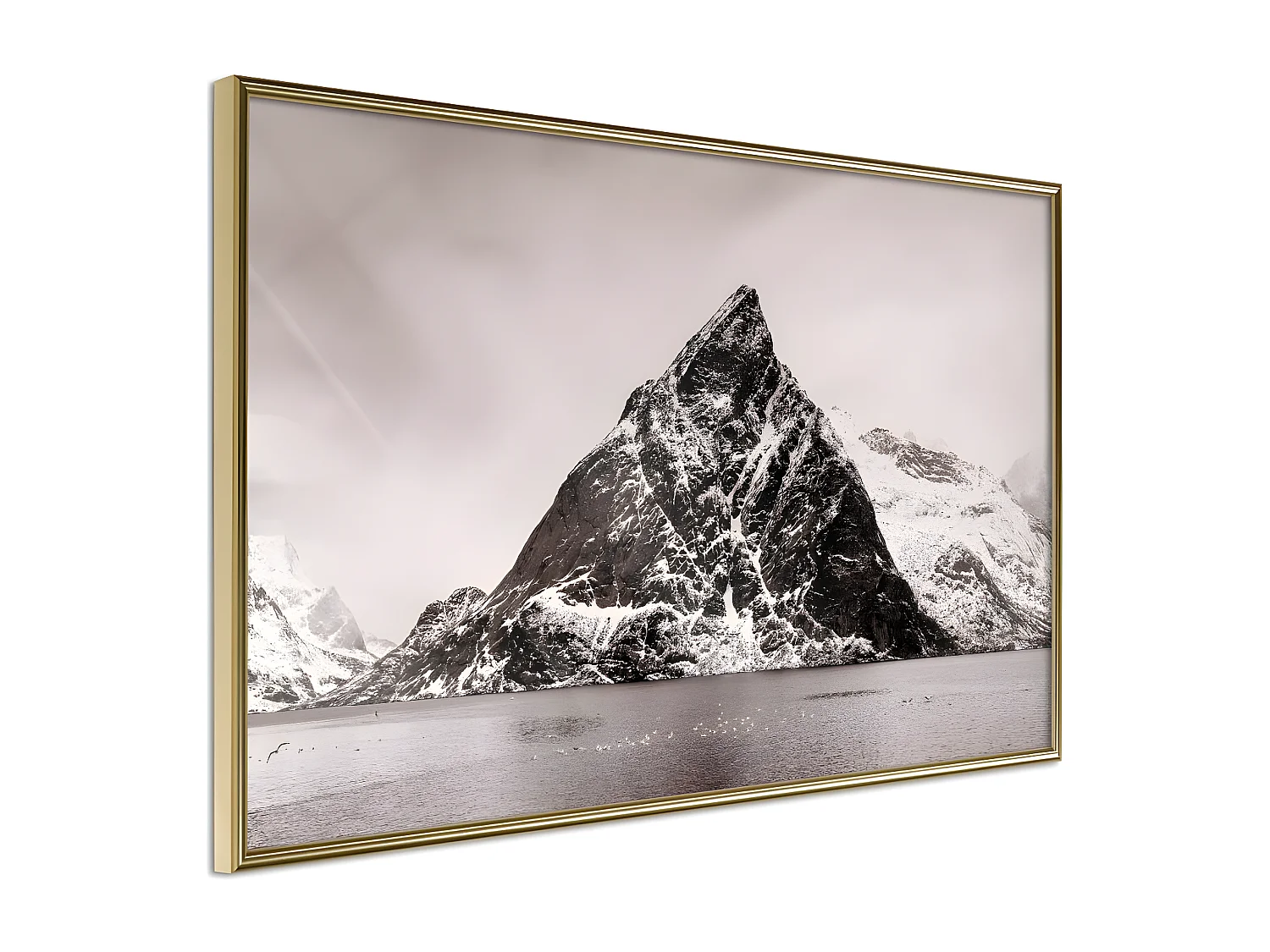 Affiche Murale Encadrée "Stark Landscape" 90 x 60 cm Or