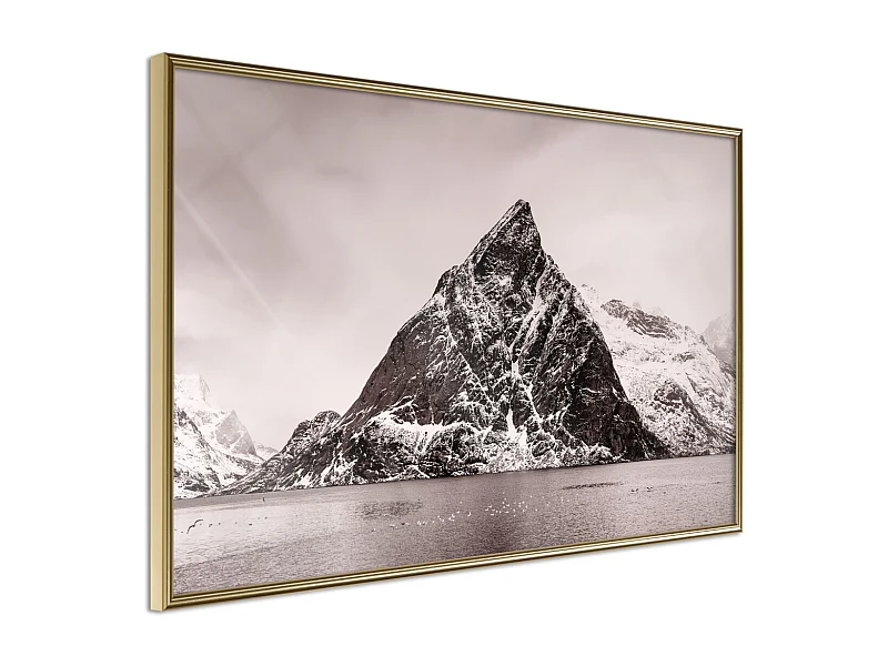 Affiche Murale Encadrée "Stark Landscape" 90 x 60 cm Or