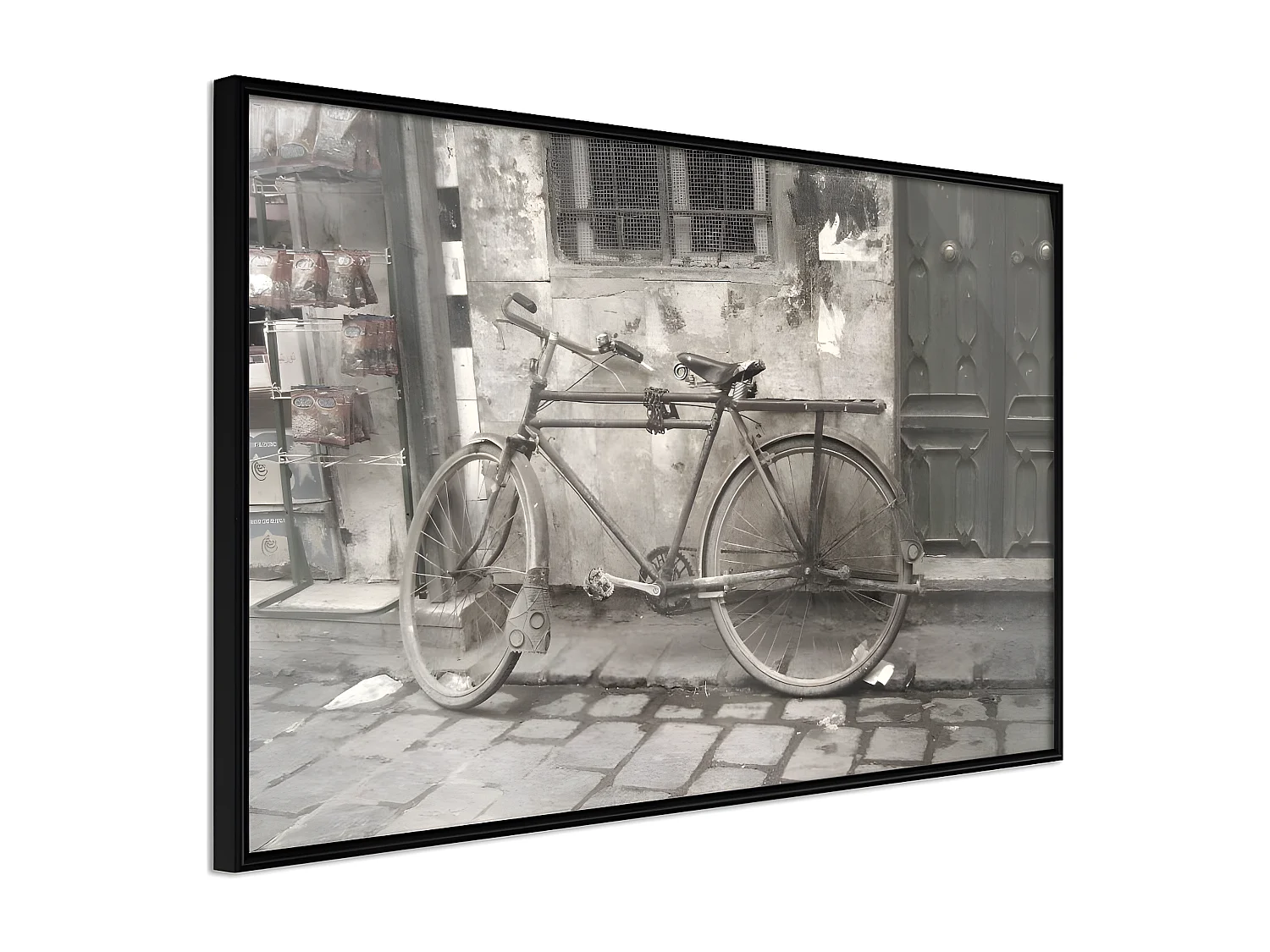 Affiche Murale Encadrée "Old Bicycle" 90 x 60 cm Noir
