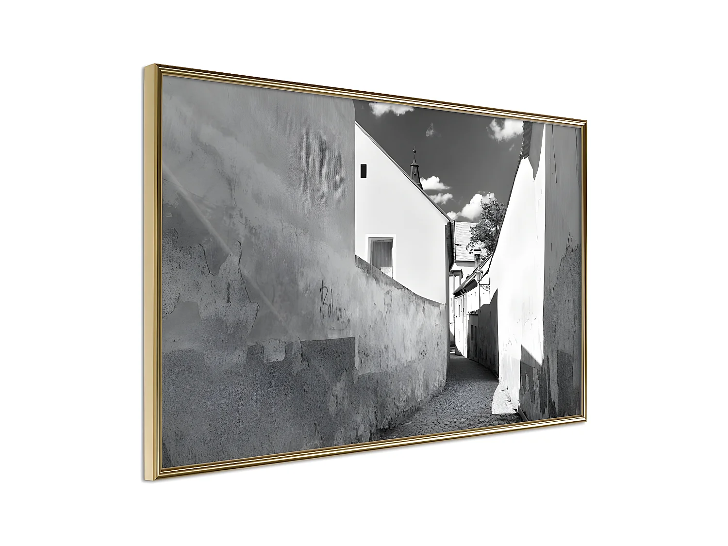 Affiche Murale Encadrée "Sunny Day in the Town" 60 x 40 cm Or