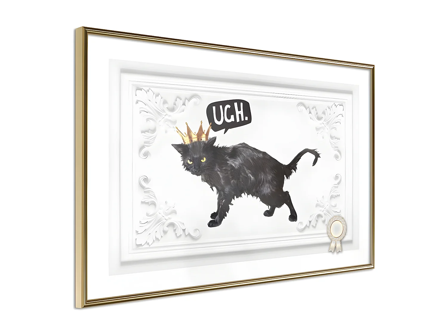 Affiche Murale Encadrée "Cat Rules I" 45 x 30 cm Or