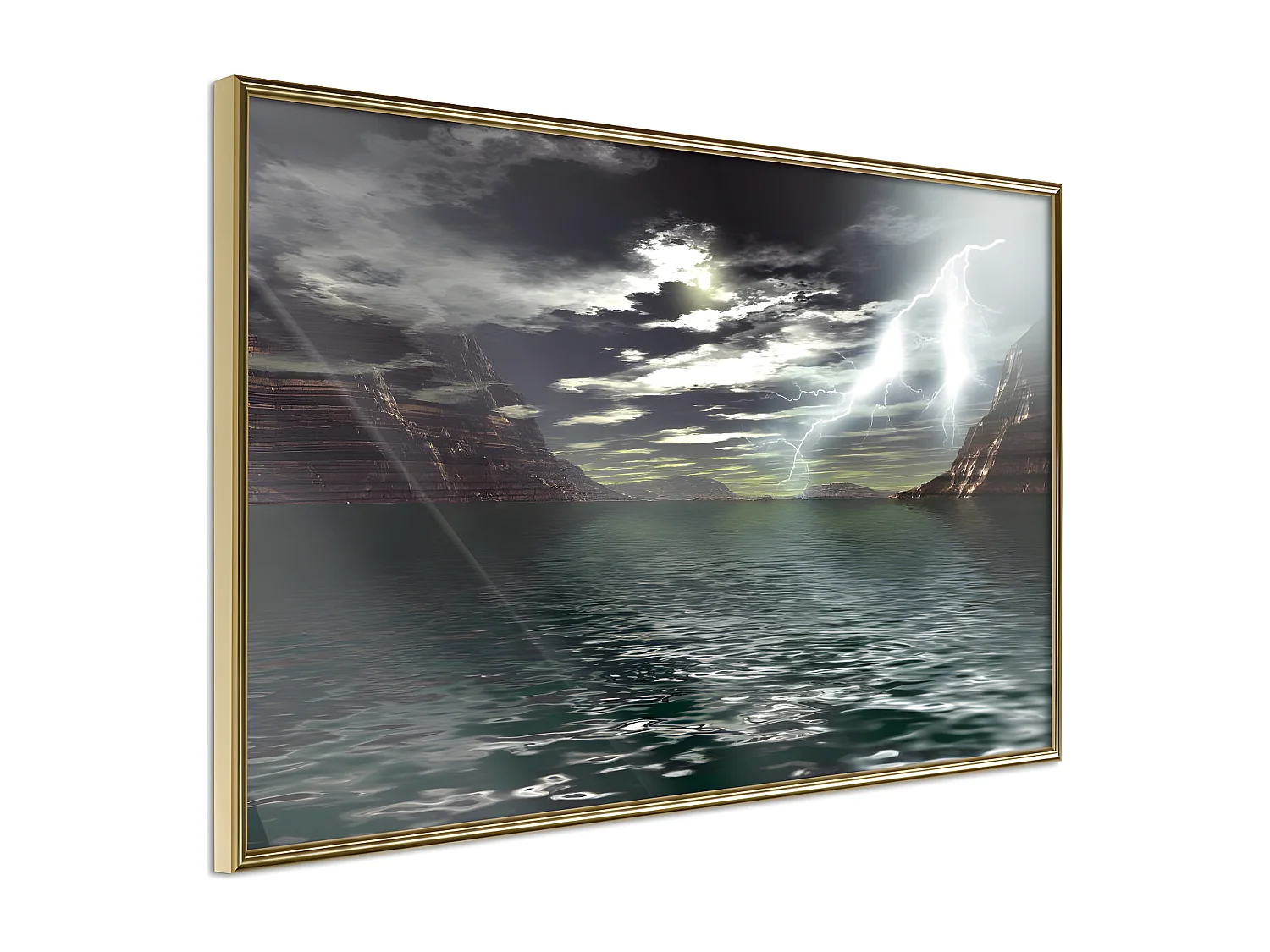 Affiche Murale Encadrée "Storm over the Canyon" 60 x 40 cm Or