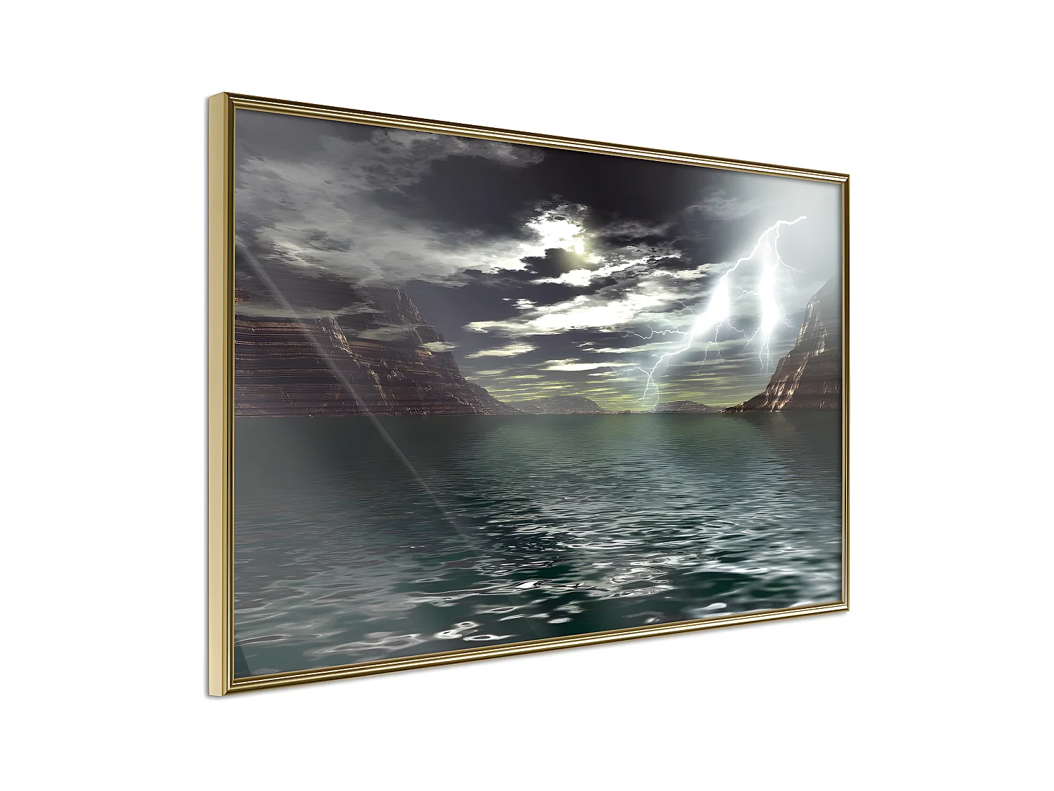 Affiche Murale Encadrée "Storm over the Canyon" 60 x 40 cm Or