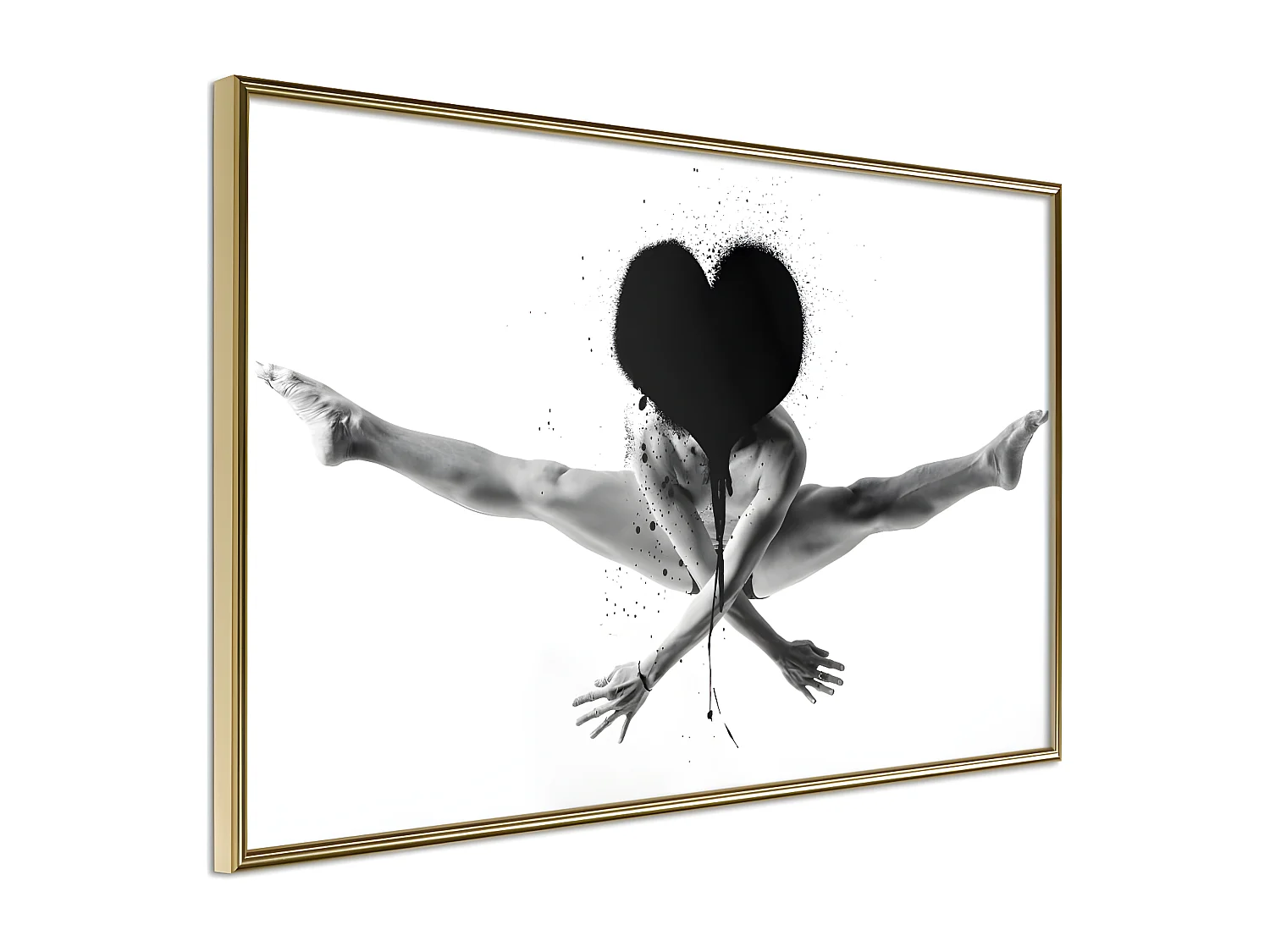 Affiche Murale Encadrée "Splits in the Air" 90 x 60 cm Or