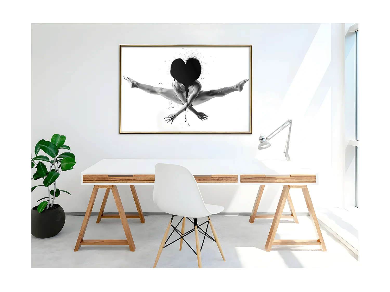 Affiche Murale Encadrée "Splits in the Air" 90 x 60 cm Or