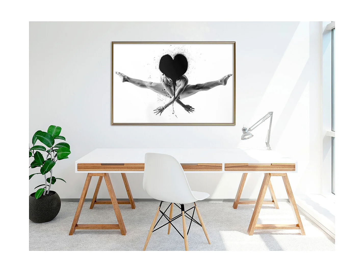 Affiche Murale Encadrée "Splits in the Air" 90 x 60 cm Or
