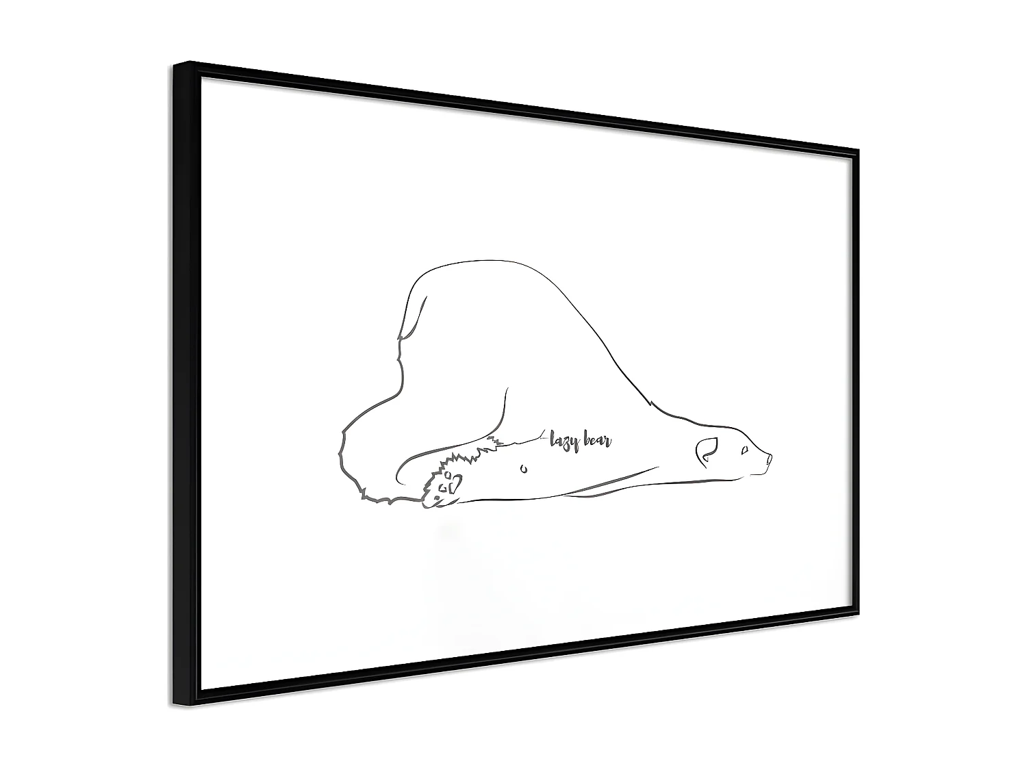 Affiche Murale Encadrée "Resting Polar Bear" 90 x 60 cm Noir