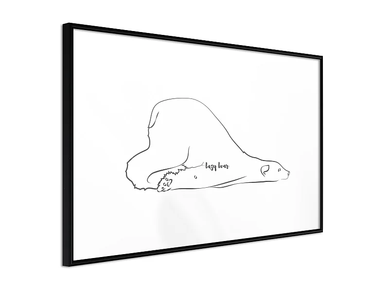 Affiche Murale Encadrée "Resting Polar Bear" 90 x 60 cm Noir