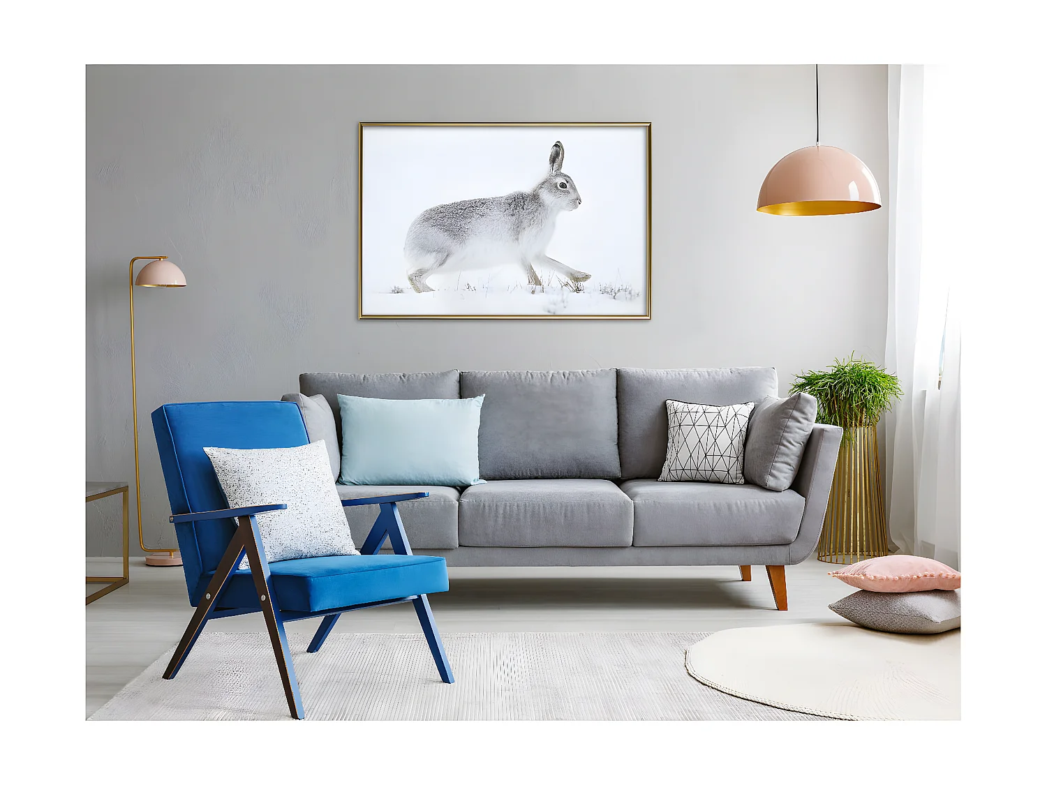 Affiche Murale Encadrée "Escape in the Snow" 90 x 60 cm Or