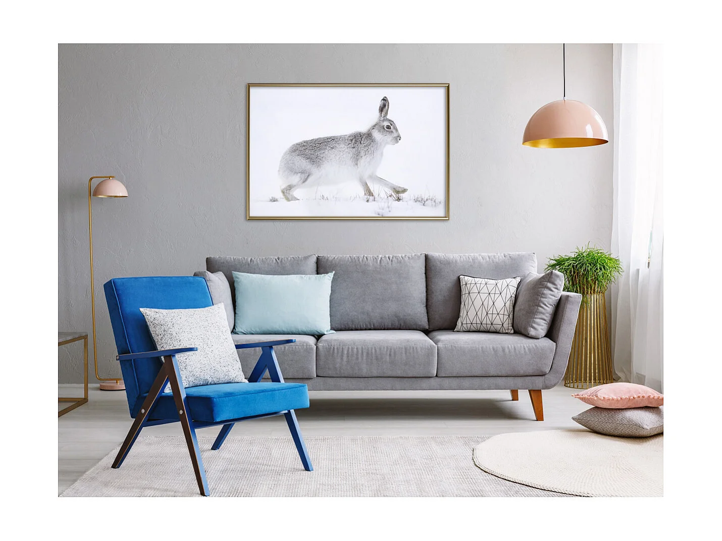 Affiche Murale Encadrée "Escape in the Snow" 90 x 60 cm Or