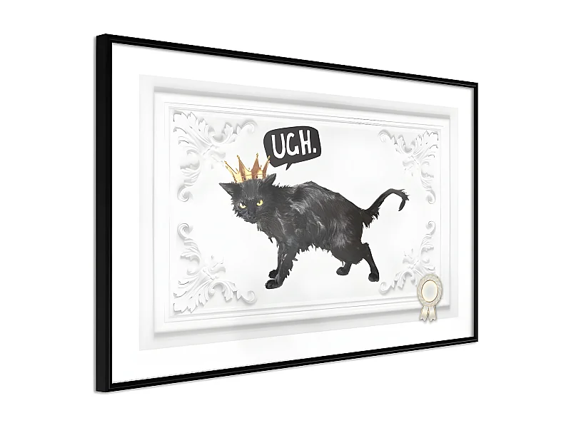 Affiche Murale Encadrée "Cat Rules I" 45 x 30 cm Noir