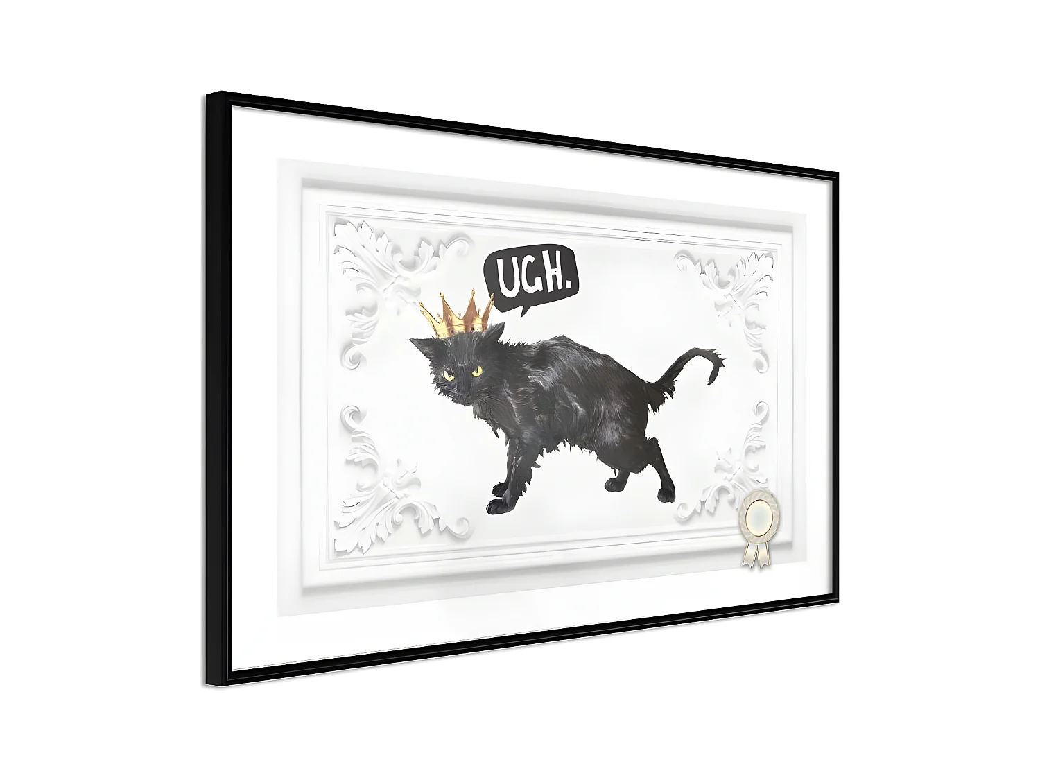 Affiche Murale Encadrée "Cat Rules I" 45 x 30 cm Noir