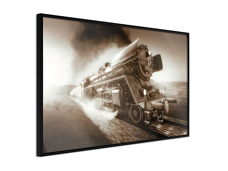 Affiche Murale Encadrée "Steam and Steel" 45 x 30 cm Noir