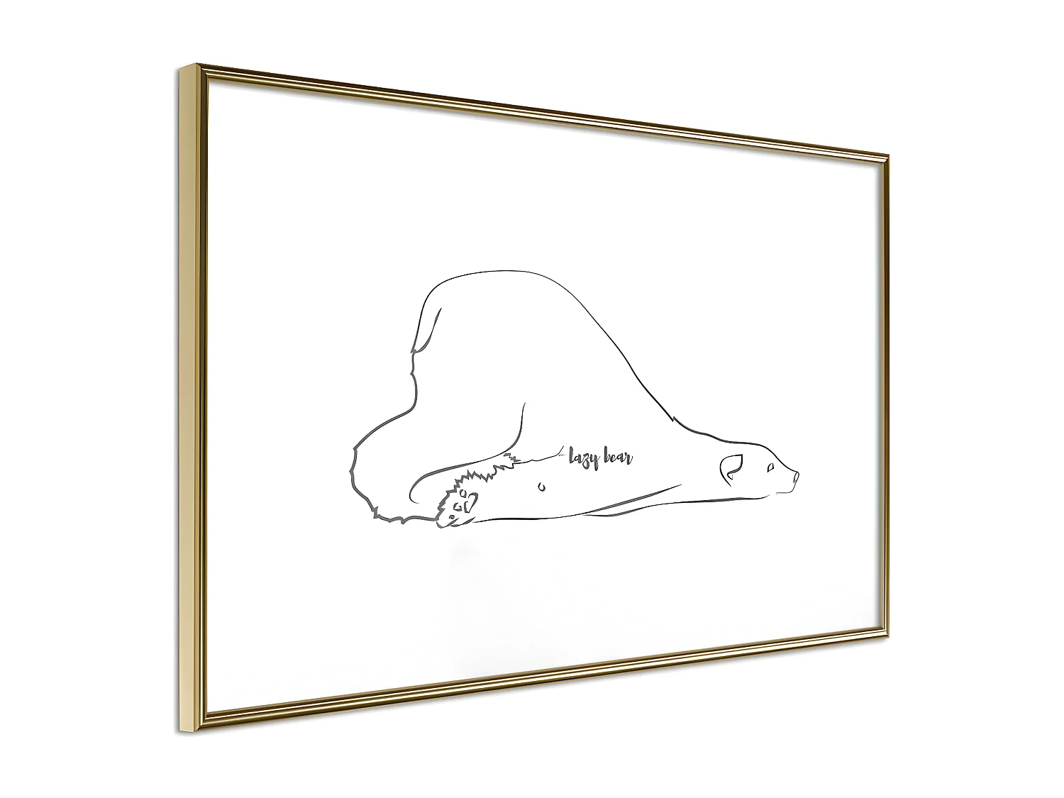 Affiche Murale Encadrée "Resting Polar Bear" 30 x 20 cm Or