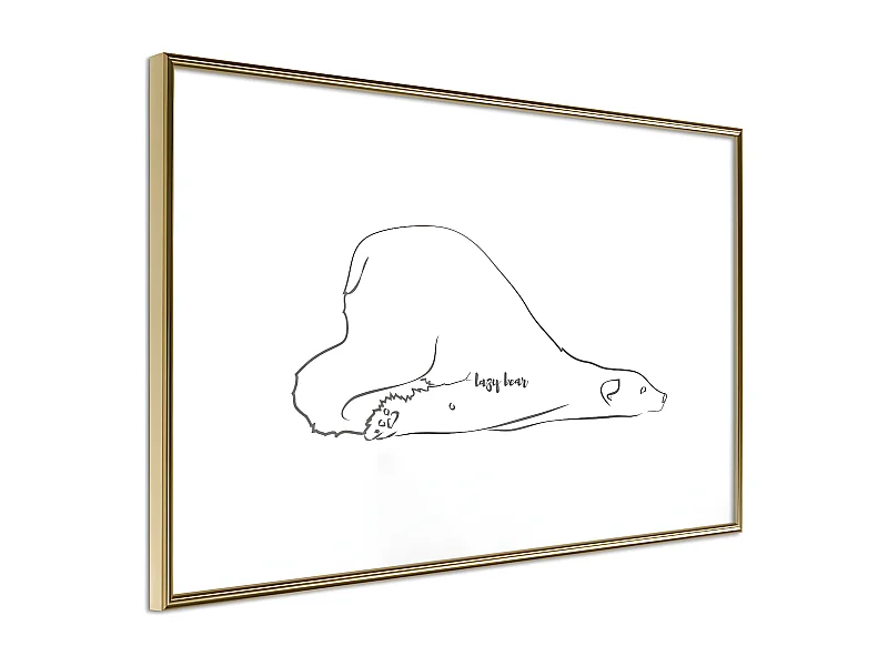 Affiche Murale Encadrée "Resting Polar Bear" 30 x 20 cm Or
