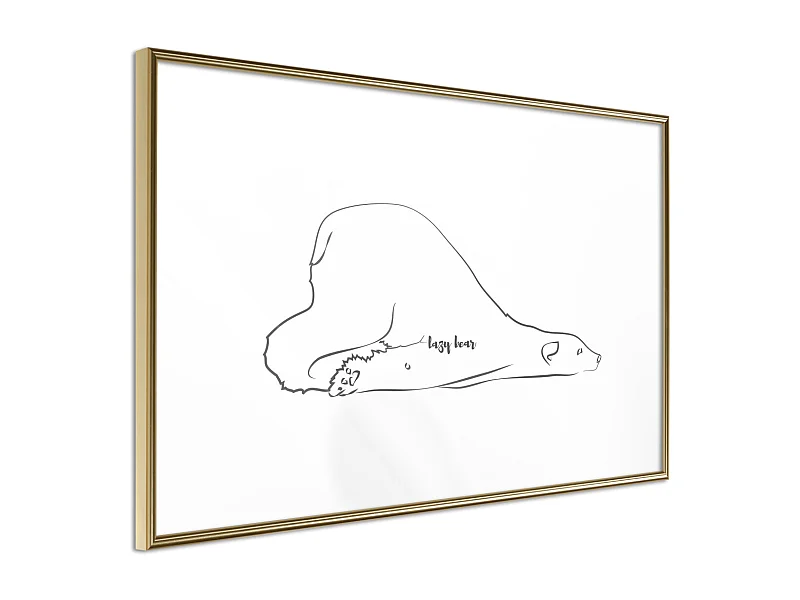 Affiche Murale Encadrée "Resting Polar Bear" 30 x 20 cm Or