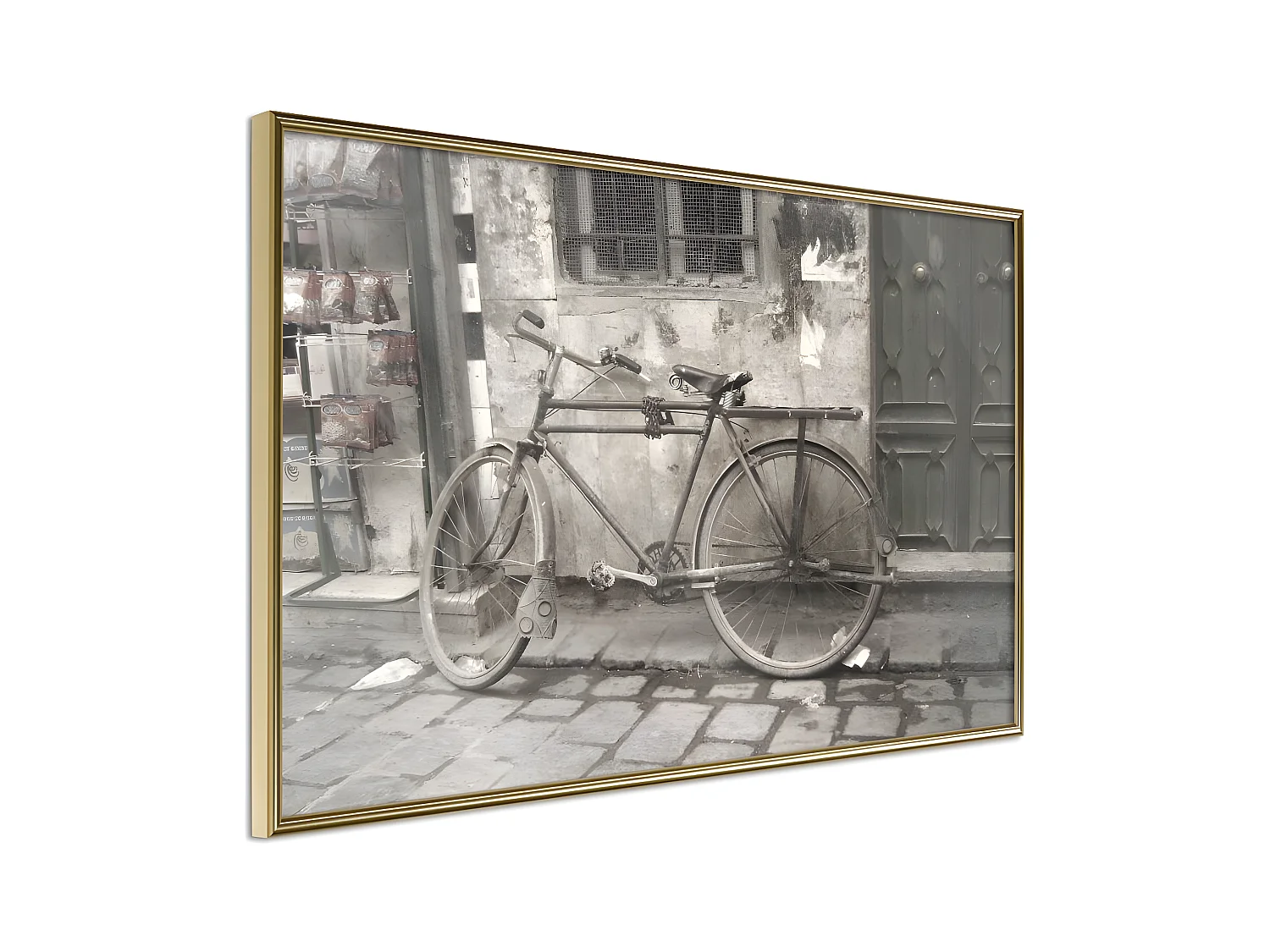 Affiche Murale Encadrée "Old Bicycle" 60 x 40 cm Or