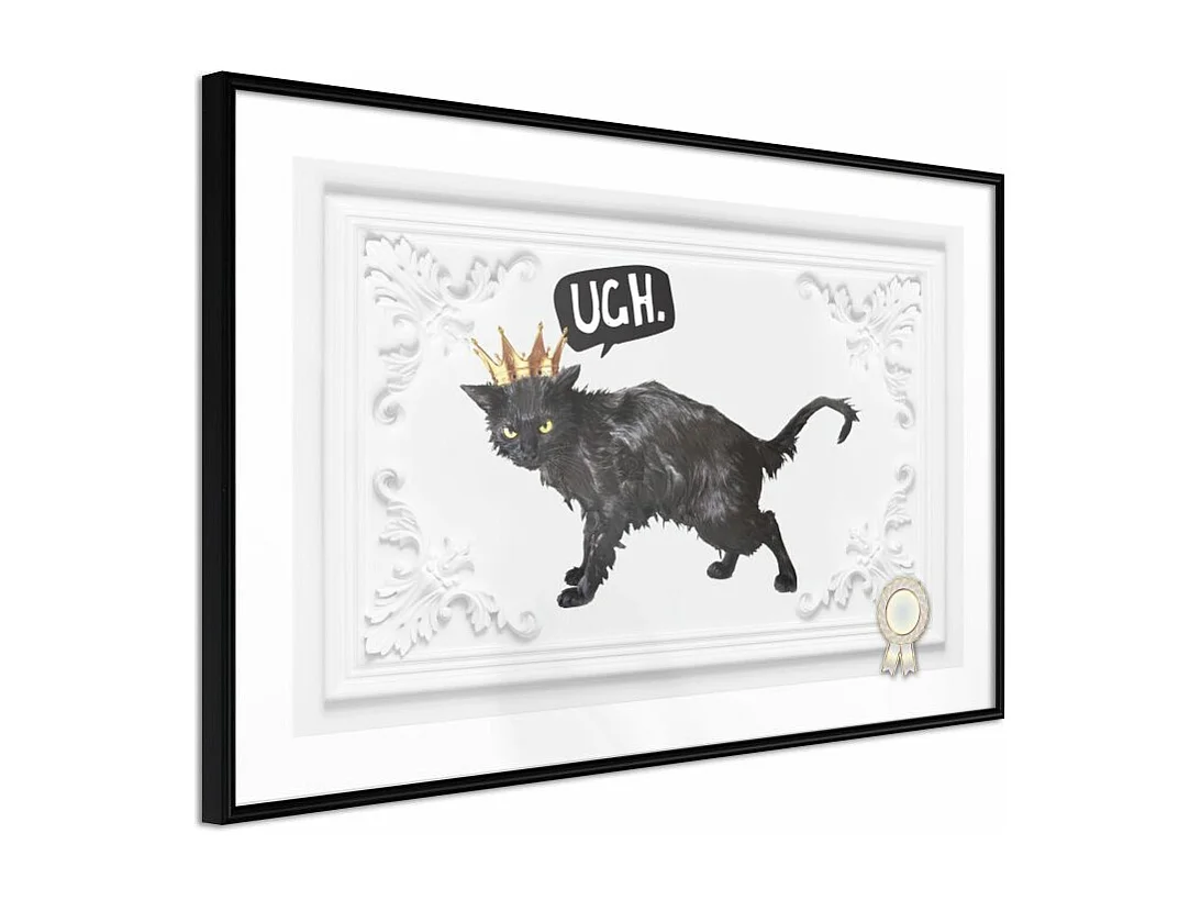 Affiche Murale Encadrée "Cat Rules I" 30 x 20 cm Noir