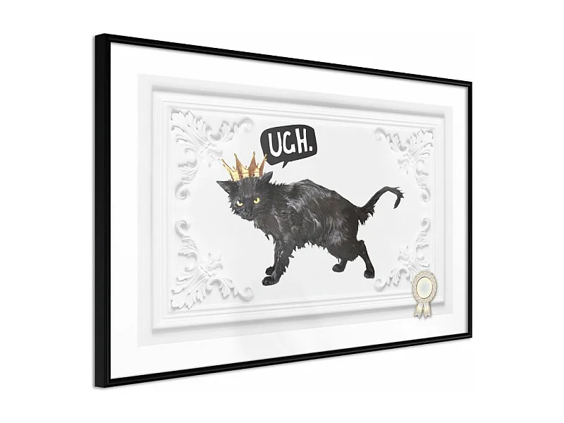 Affiche Murale Encadrée "Cat Rules I" 30 x 20 cm Noir