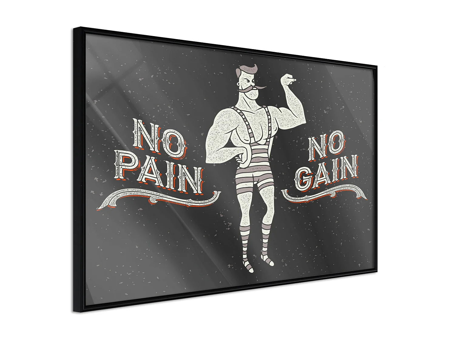 Affiche Murale Encadrée "Athlete" 45 x 30 cm Noir