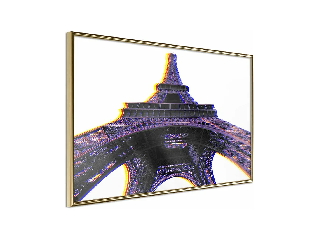 Affiche Murale Encadrée "Symbol of Paris Purple" 45 x 30 cm Or