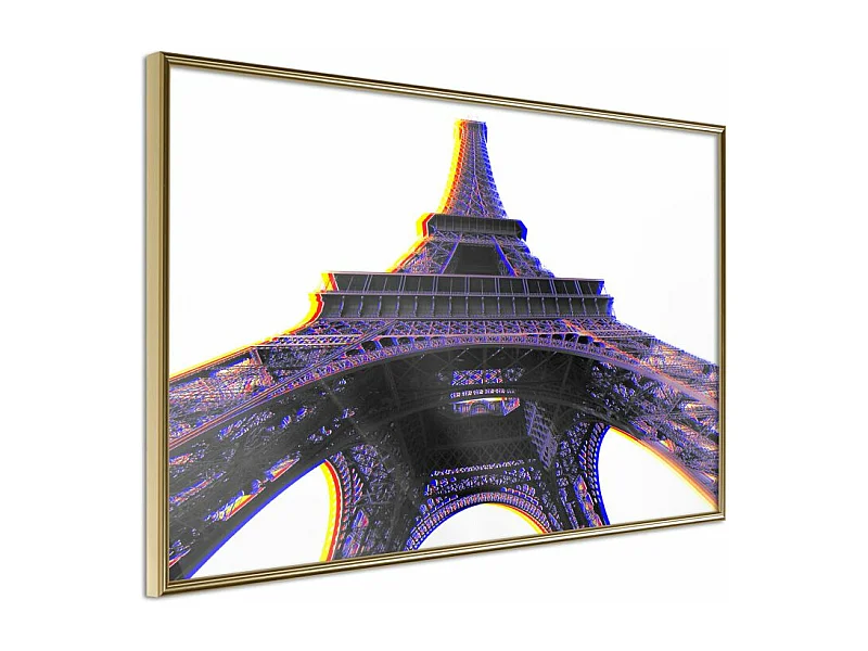 Affiche Murale Encadrée "Symbol of Paris Purple" 45 x 30 cm Or