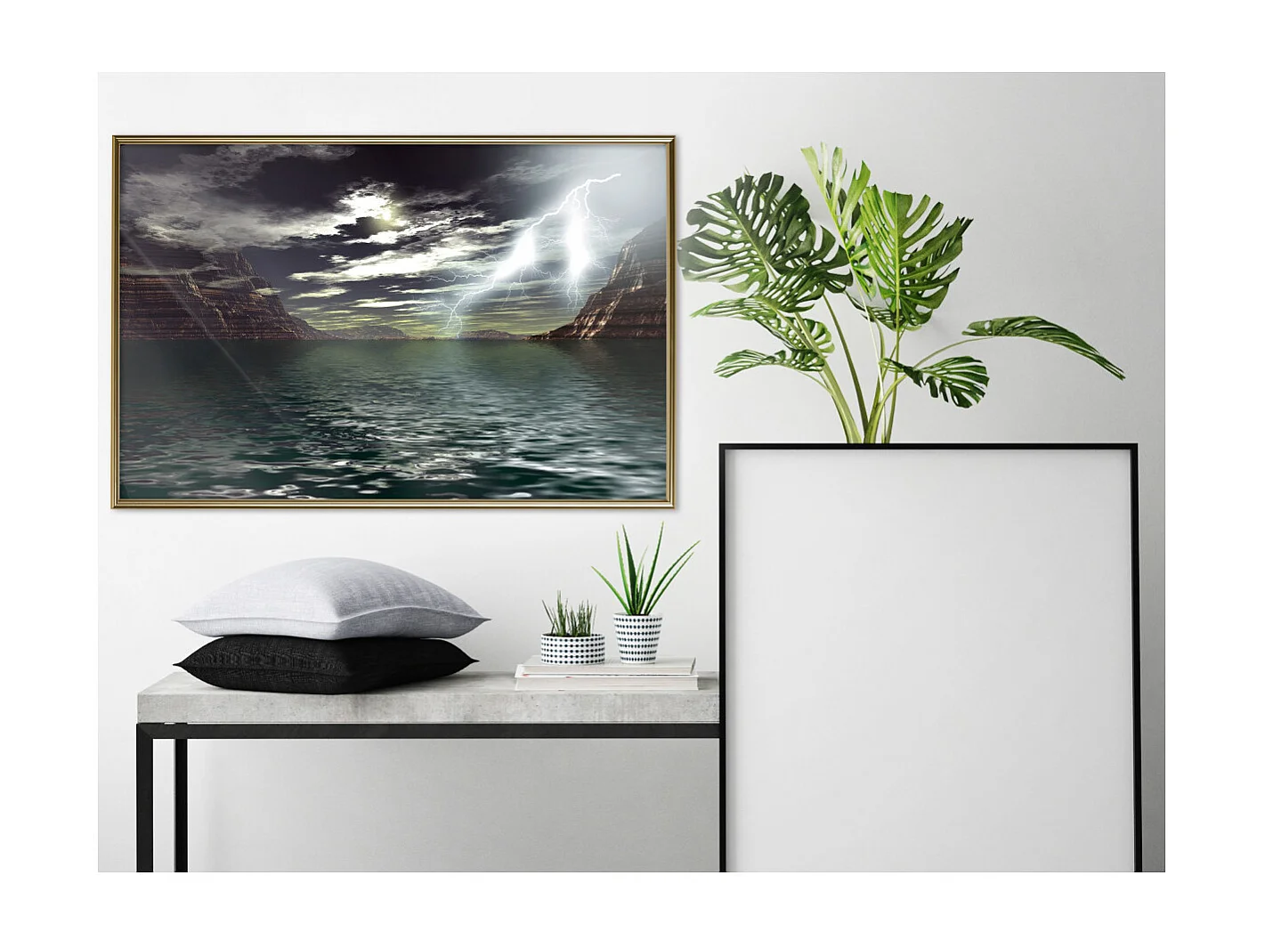 Affiche Murale Encadrée "Storm over the Canyon" 90 x 60 cm Or