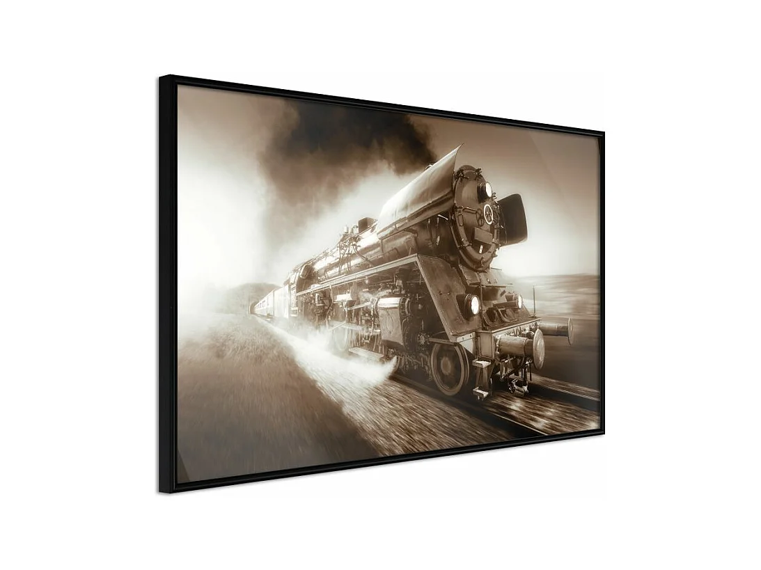 Affiche Murale Encadrée "Steam and Steel" 60 x 40 cm Noir