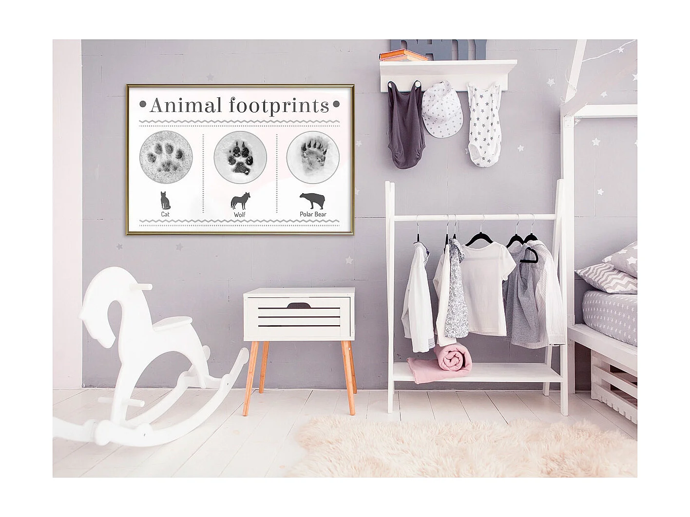Affiche Murale Encadrée "How to Recognize an Animal" 90 x 60 cm Or