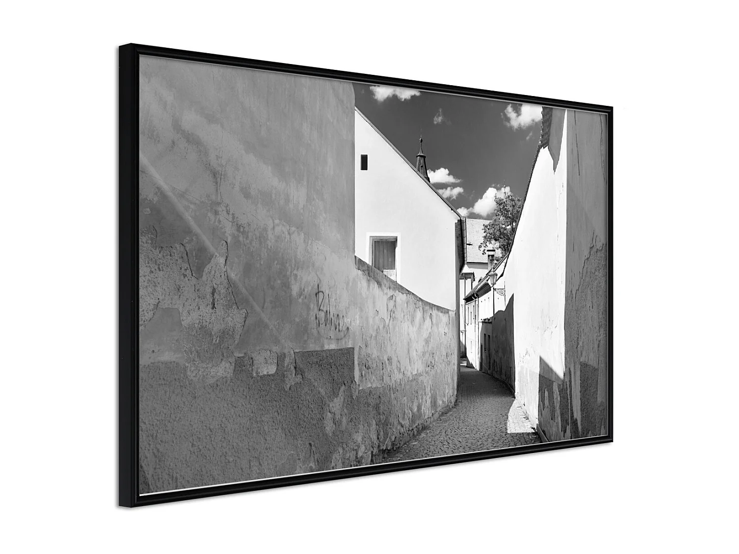 Affiche Murale Encadrée "Sunny Day in the Town" 45 x 30 cm Noir