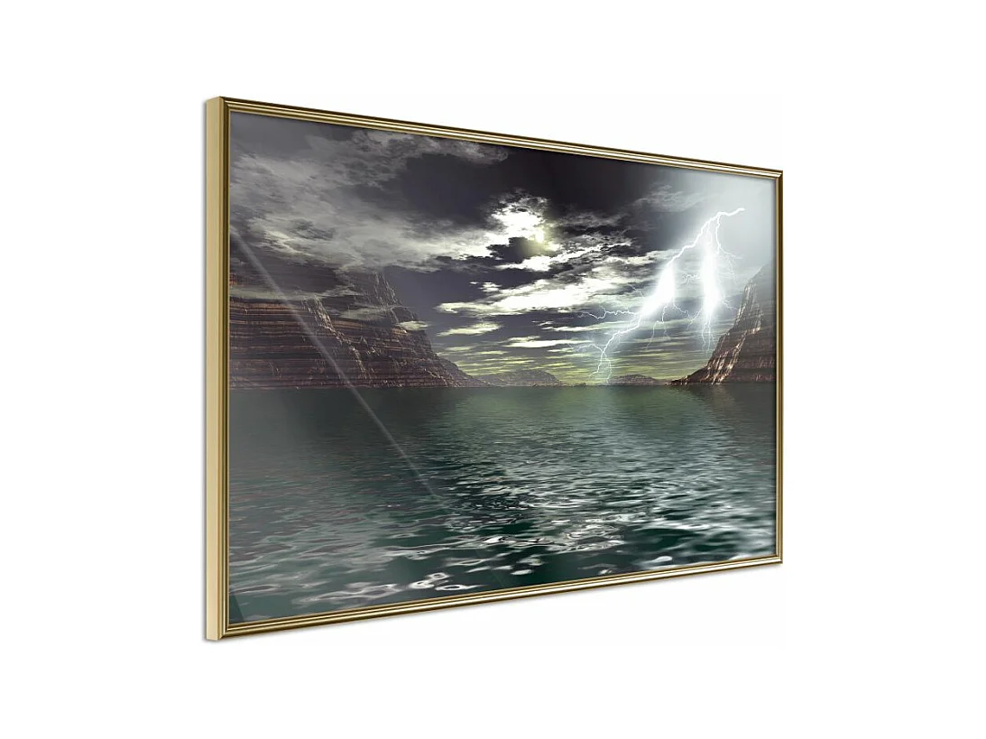 Affiche Murale Encadrée "Storm over the Canyon" 30 x 20 cm Or