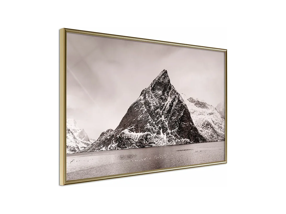 Affiche Murale Encadrée "Stark Landscape" 45 x 30 cm Or