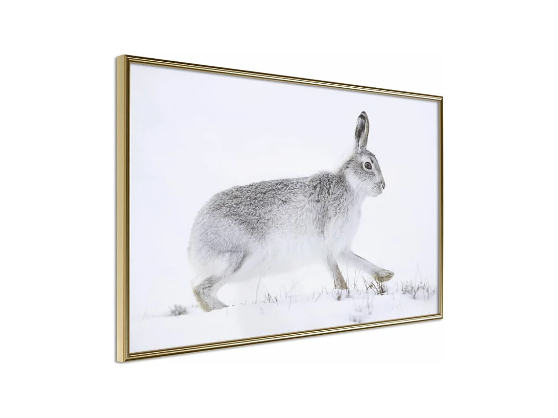 Affiche Murale Encadrée "Escape in the Snow" 30 x 20 cm Or