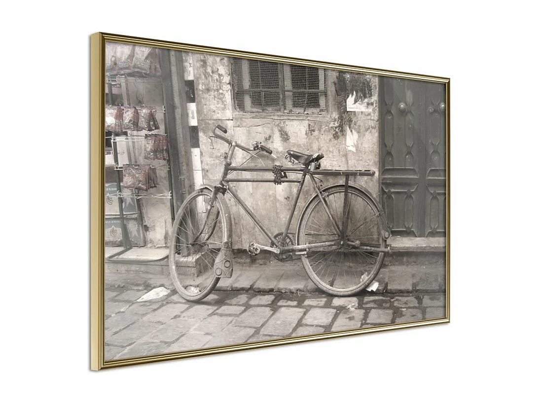 Affiche Murale Encadrée "Old Bicycle" 90 x 60 cm Or
