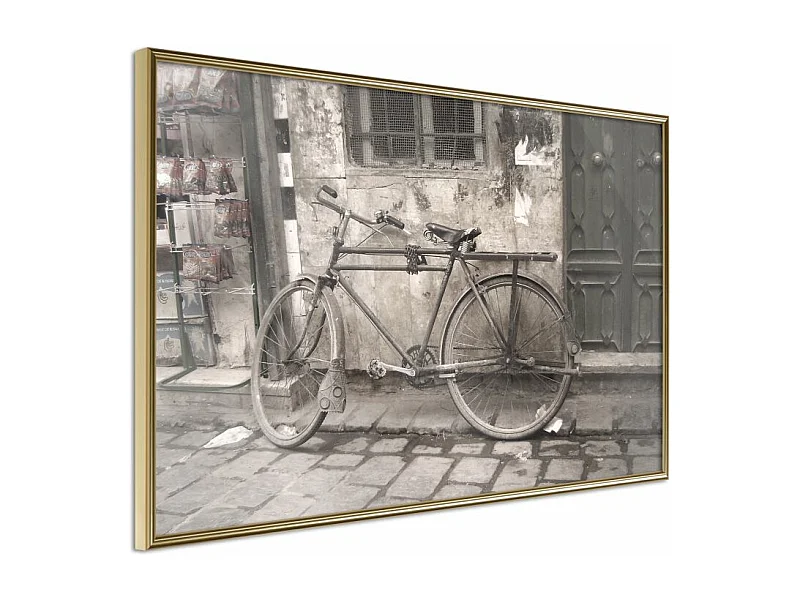 Affiche Murale Encadrée "Old Bicycle" 90 x 60 cm Or