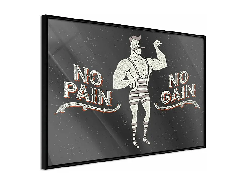 Affiche Murale Encadrée "Athlete" 90 x 60 cm Noir