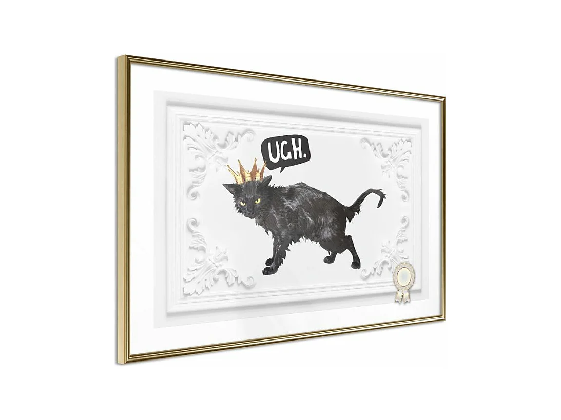 Affiche Murale Encadrée "Cat Rules I" 90 x 60 cm Or