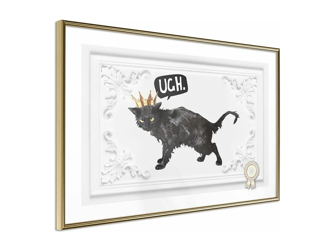 Affiche Murale Encadrée "Cat Rules I" 90 x 60 cm Or