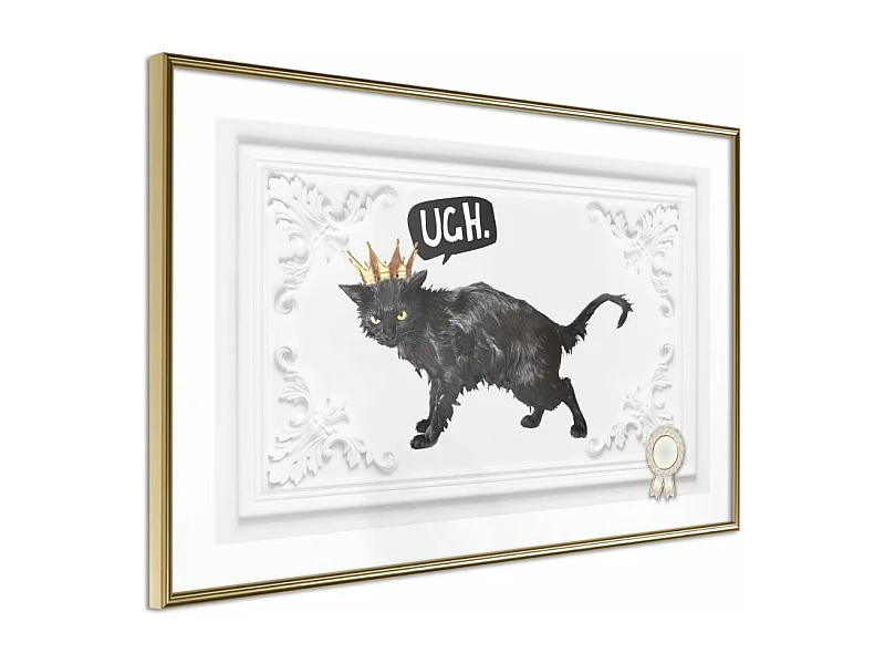 Affiche Murale Encadrée "Cat Rules I" 90 x 60 cm Or