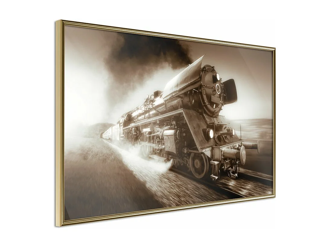 Affiche Murale Encadrée "Steam and Steel" 60 x 40 cm Or